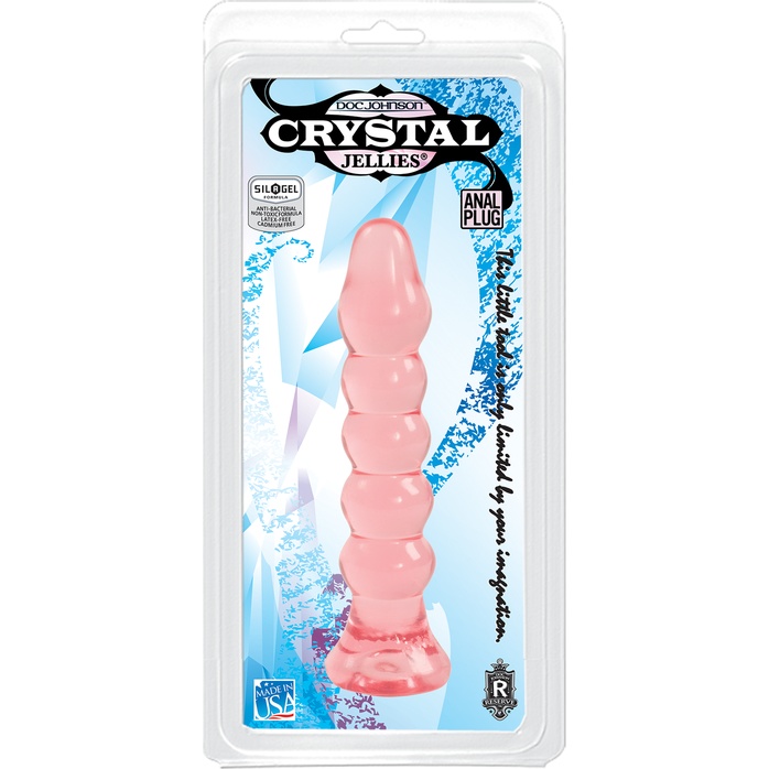 Анальная елочка из розового геля Crystal Jellies Anal Plug Bumps - 15,2 см - Crystal Jellies. Фотография 5.