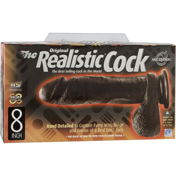 Черный фаллос реалистичной формы на присоске - 22 см - The Realistic Cock. Фотография 5.