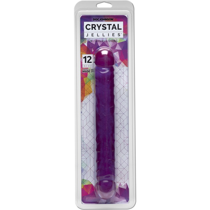 Двухсторонний фиалковый фаллос Crystal Jellies 12 Jr. Double Dong - 30,5 см - Crystal Jellies. Фотография 2.