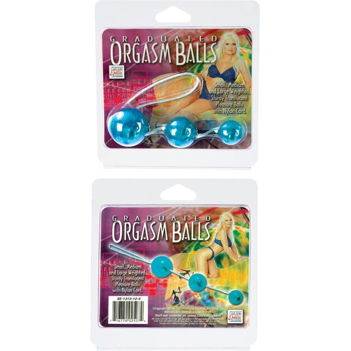 Голубые вагинальные шарики Graduated Orgasm Balls - Orgasm Balls. Фотография 2.