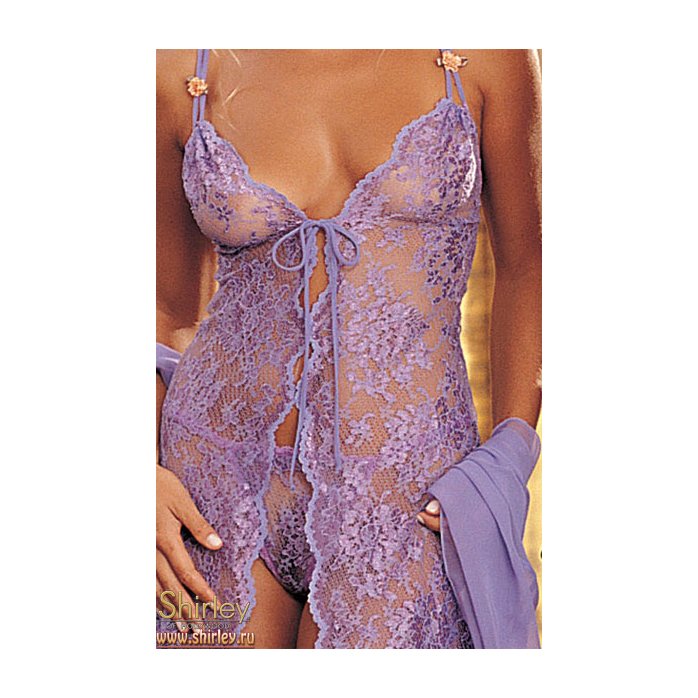 Удлиненная сорочка из эластичного кружева - Shirley of Hollywood. Фотография 4.