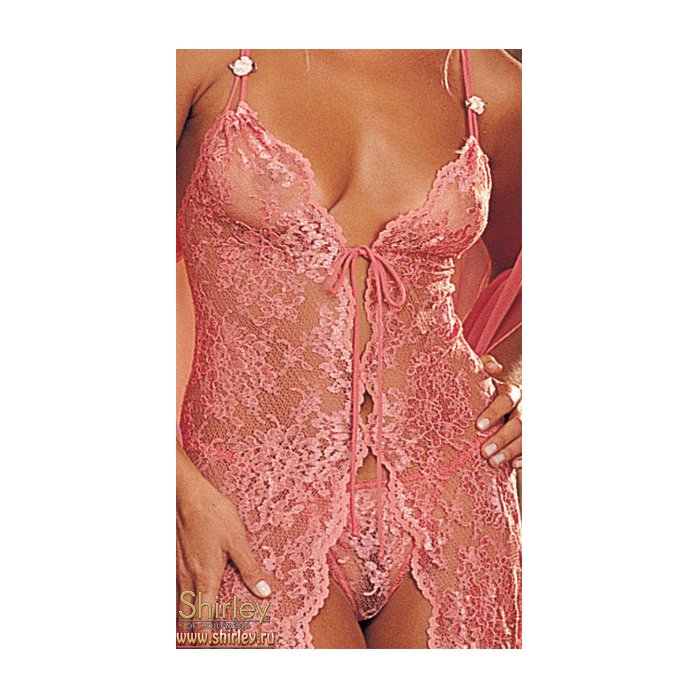 Удлиненная сорочка из эластичного кружева - Shirley of Hollywood. Фотография 5.