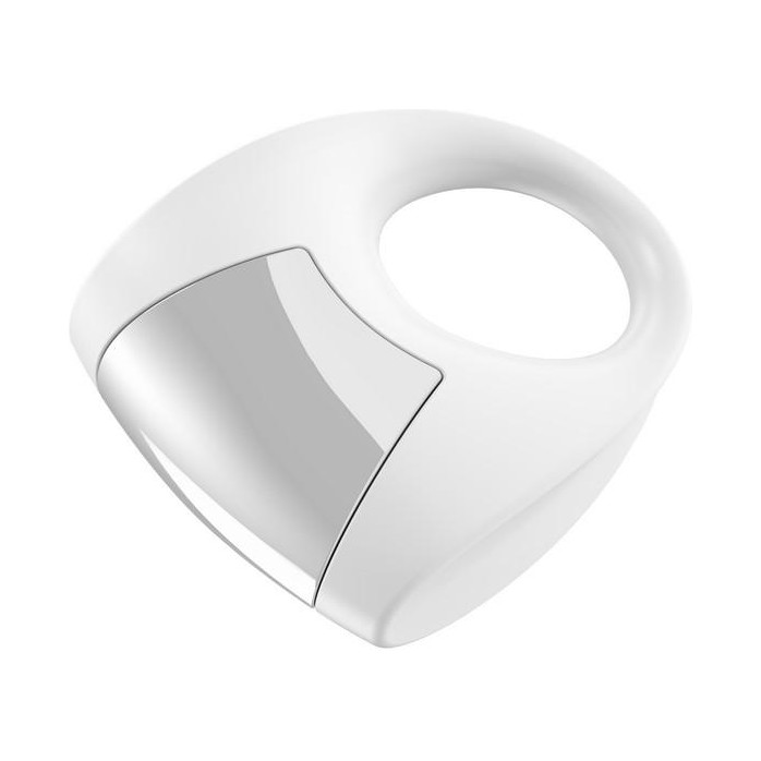 Белое эрекционное кольцо B8 с вибрацией. Фотография 2.
