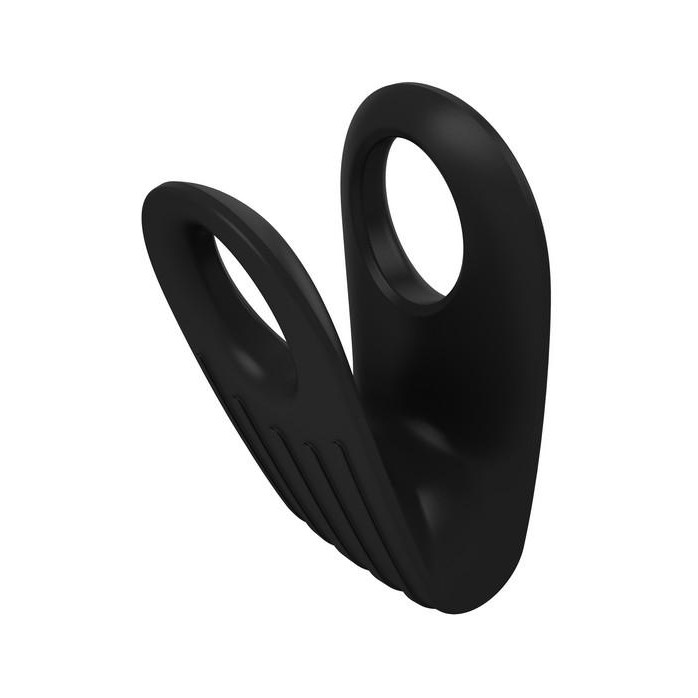 Двойное чёрное эрекционное кольцо с вибрацией. Фотография 3.