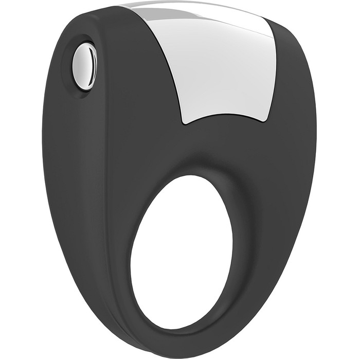 Чёрное эрекционное кольцо B8 с вибрацией