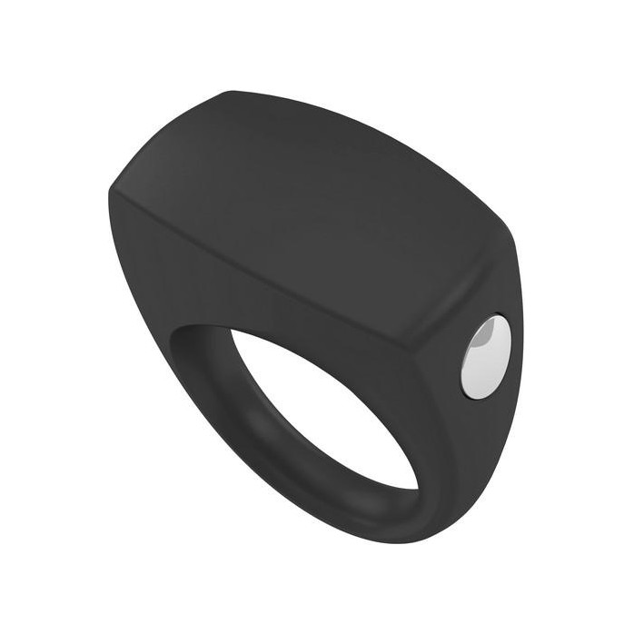 Чёрное эрекционное кольцо B6 с вибрацией. Фотография 2.