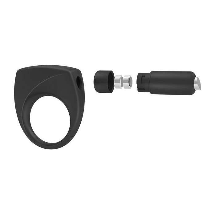 Чёрное эрекционное кольцо B6 с вибрацией. Фотография 3.