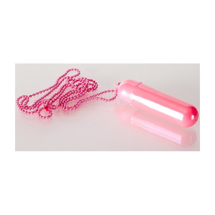 Розовый мини-вибратор на цепочке