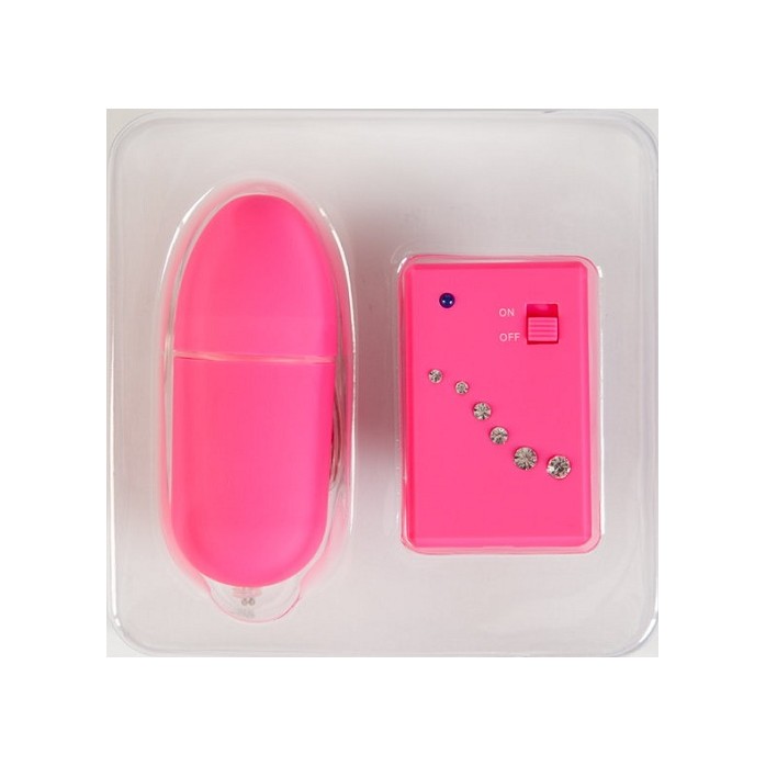 Розовое виброяйцо с пультом ДУ - 8 см - Basic