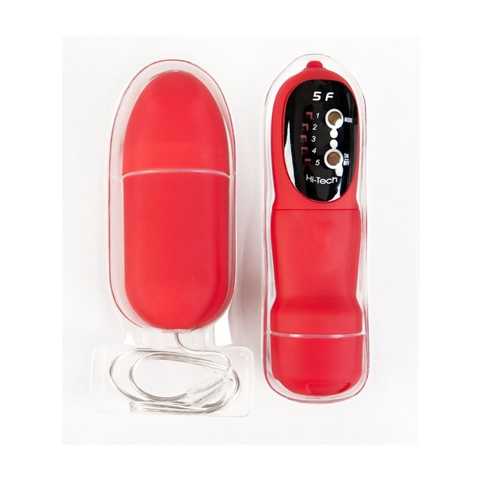 Красный мини-вибратор в форме яйца с пультом ДУ - Black Red