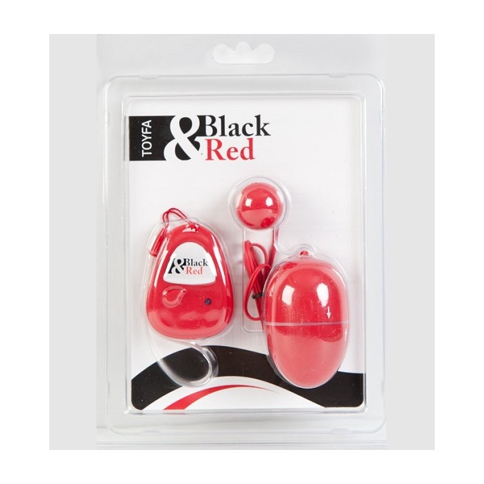 Красный пластиковый вибронабор с пультом ДУ - Black Red. Фотография 2.