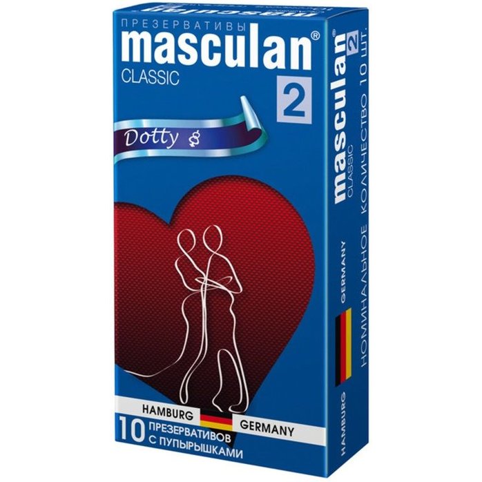 Презервативы Masculan Classic 2 Dotty с пупырышками - 10 шт