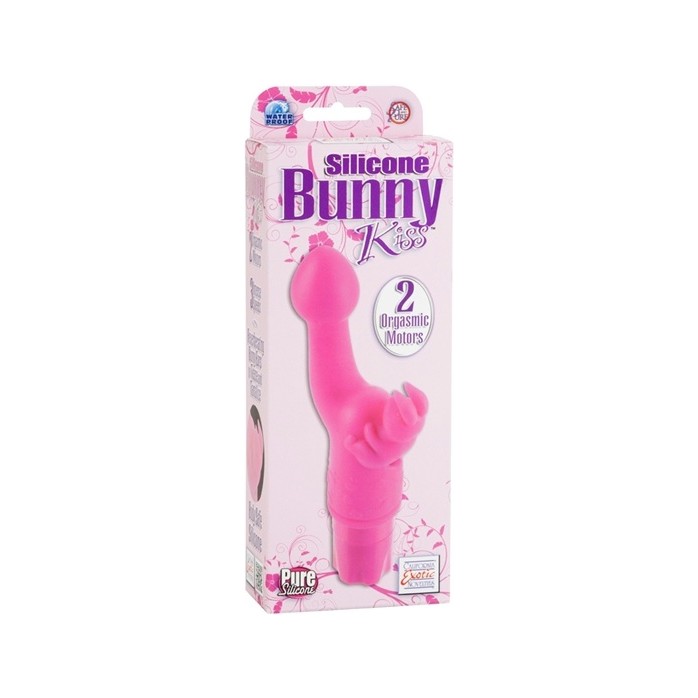 Розовый вибромассажер клиторально-вагинальный Bunny Kiss - Kiss Vibes. Фотография 2.