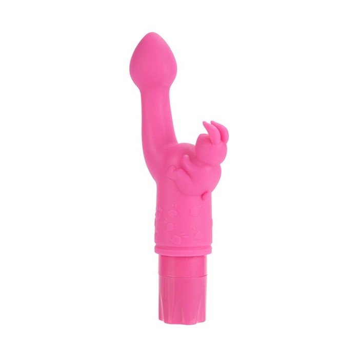 Розовый вибромассажер клиторально-вагинальный Bunny Kiss - Kiss Vibes