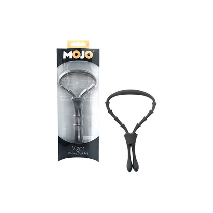 Черное эрекционное кольцо-лассо Mojo Vigor - Mojo