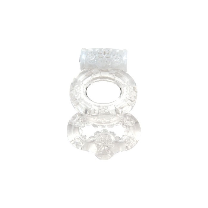 Прозрачное эрекционное кольцо с вибрацией Climax Gems Crystal Ring - Climax