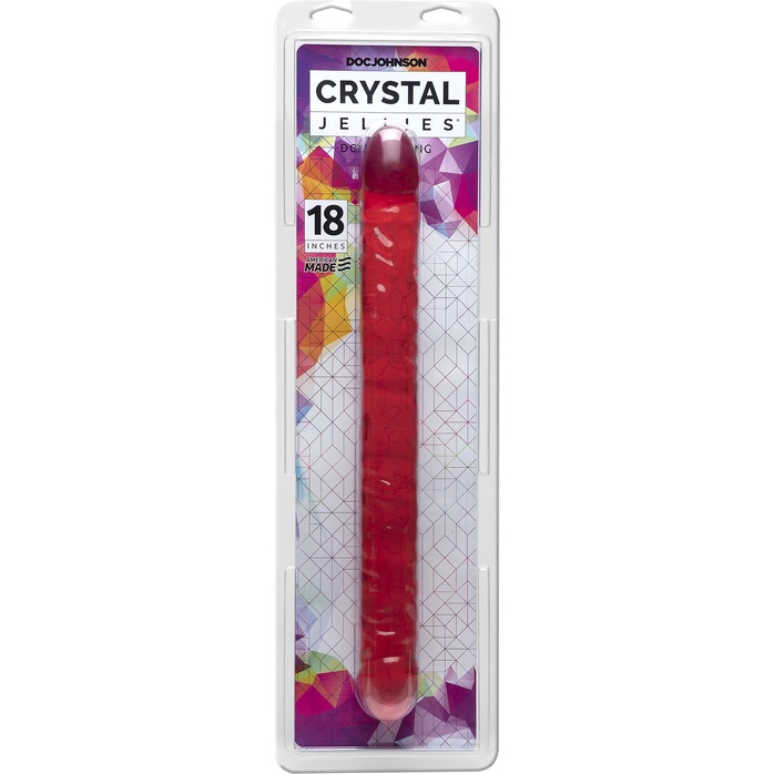 Розовый двухголовый фаллоимитатор Crystal Jellies - 45,7 см - Crystal Jellies. Фотография 2.