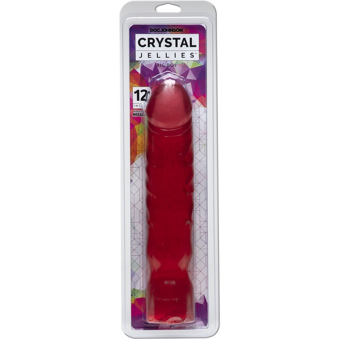 Большой розовый фаллоимитатор Crystal Jellies 12 Big Boy - 29,5 см - Crystal Jellies. Фотография 2.