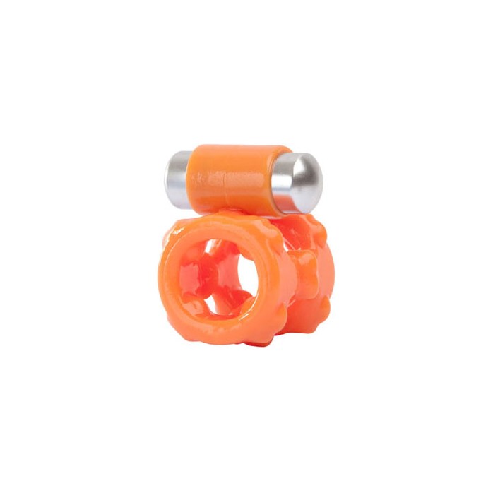 Оранжевое эрекционное кольцо с вибрацией - FunZone