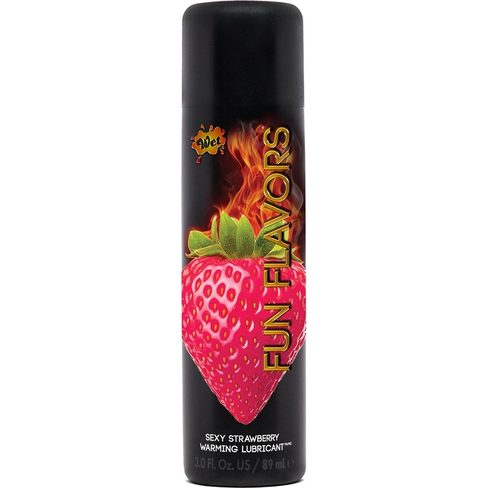 Разогревающий лубрикант Fun Flavors 4-in-1 Sexy Strawberry с ароматом клубники - 89 мл - Wet Fun Flavors 4-in-1