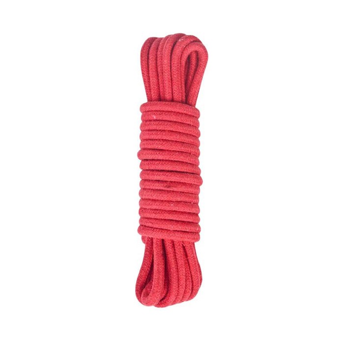 Красная хлопковая веревка для бондажа - 15 м