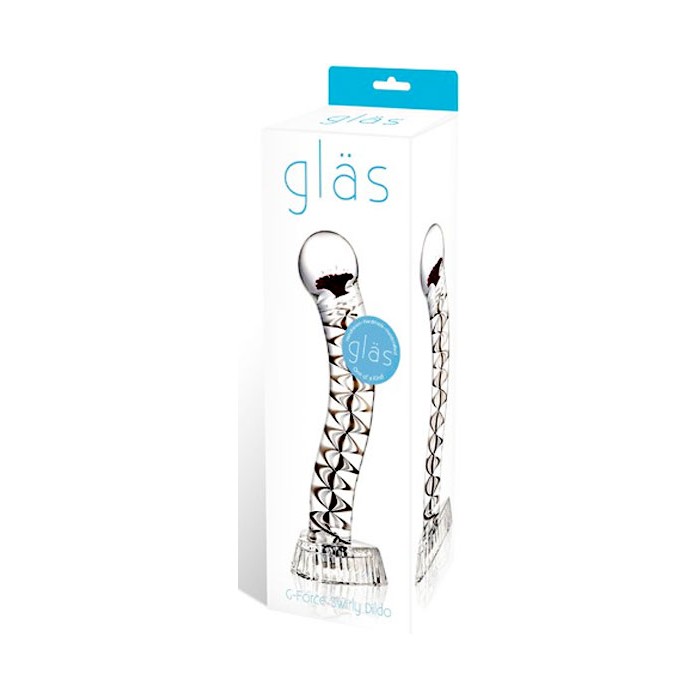 Стеклянный G-Spot стимулятор с красной маргариткой внутри, 17 см. Фотография 2.