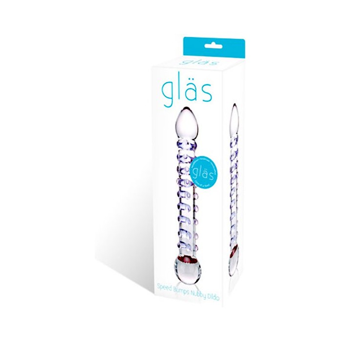 Стеклянный фаллос с пупырышками и тропическим цветком внутри. Фотография 2.