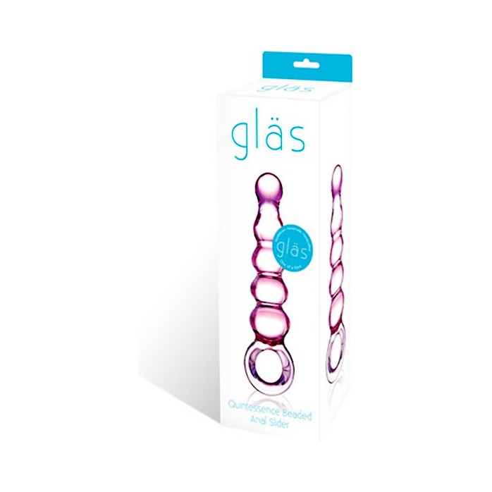 Стеклянный анальный жезл с рукояткой-кольцом, 18 см. Фотография 2.