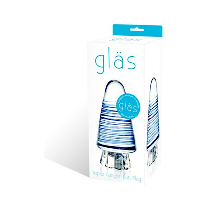 Мерцающий анальный конус с голубыми полосками. Фотография 2.