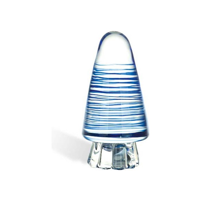 Мерцающий анальный конус с голубыми полосками
