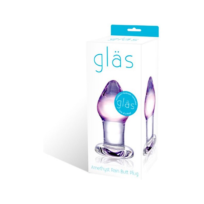 Классическая стеклянная пробка с сиреневой головкой, 8 см. Фотография 2.