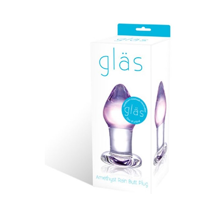 Классическая стеклянная пробка с сиреневой головкой, 11 см. Фотография 2.