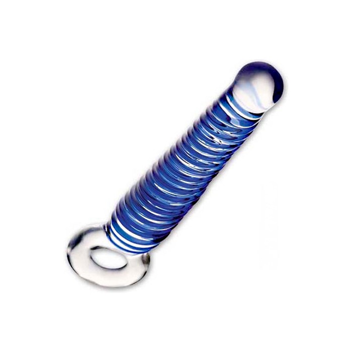 Витая стеклянная втулка с кольцом-держателем, 16 см