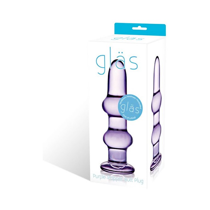 Фиолетовый анальный стимулятор из стекла, 13 см. Фотография 2.