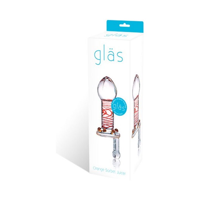 Нарядная анальная пробка из стекла - 10 см. Фотография 2.