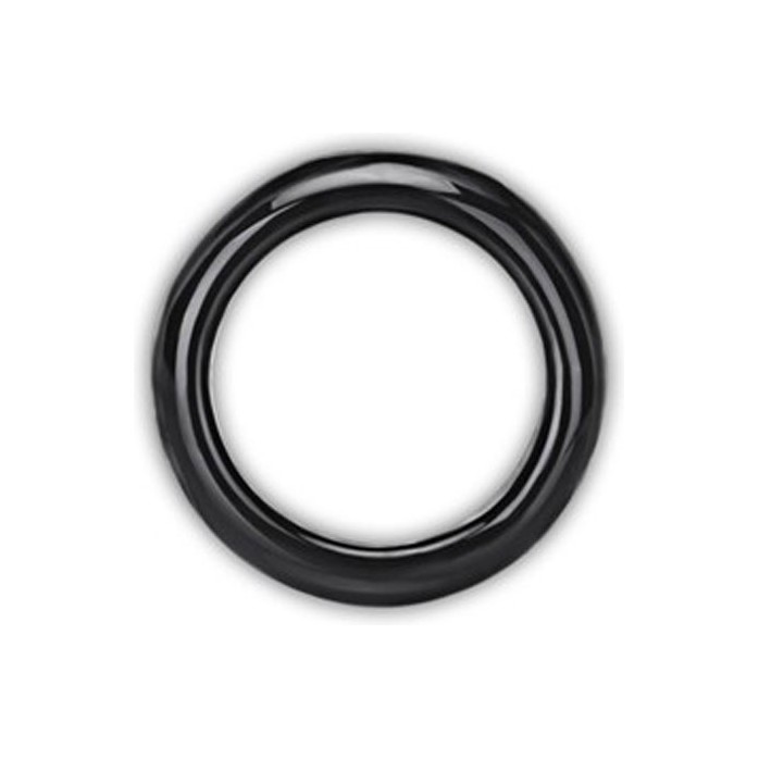 Черное стеклянное кольцо ручной работы - 4 см