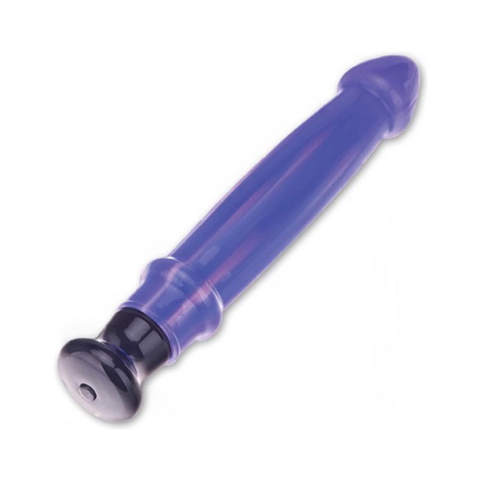 Классический фиолетовый вибратор из стекла, 20,5 см