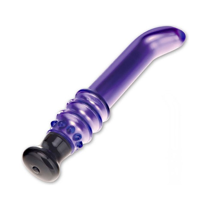 Фиолетовый вибромассажер G-Spot из стекла, 19 см