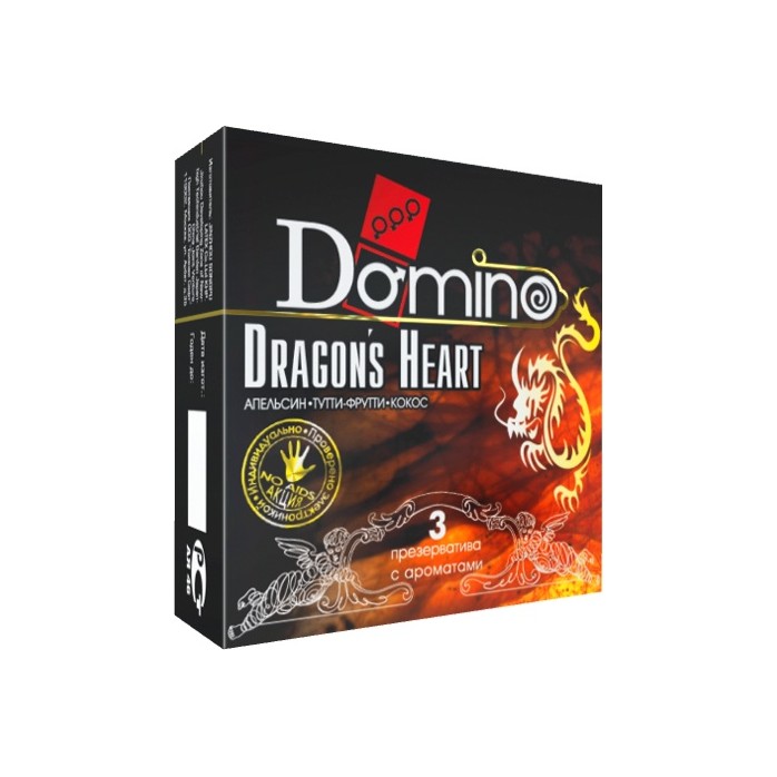 Ароматизированные презервативы Domino Dragon’s Heart - 3 шт - Domino Premium