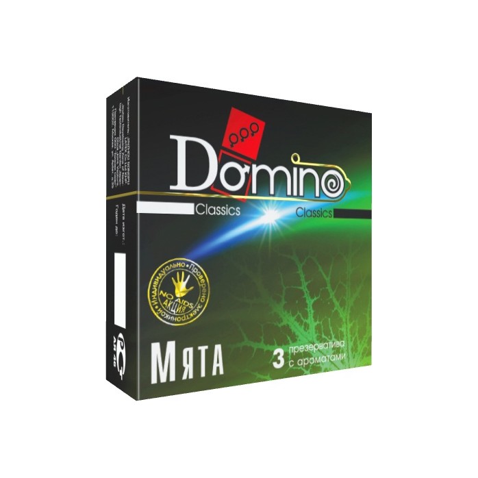 Ароматизированные презервативы Domino Мята - 3 шт - Classic №3