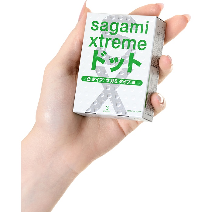 Презервативы Sagami Xtreme Type-E с точками - 3 шт - Sagami Xtreme. Фотография 3.