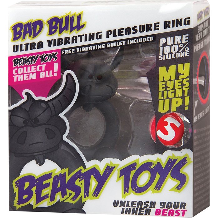 Эрекционное кольцо Beasty Toys Bad Bull с вибрацией - S-line. Фотография 2.