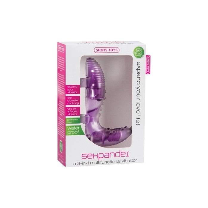 Фиолетовая вибронасадка Sexpander - Shots Toys. Фотография 2.