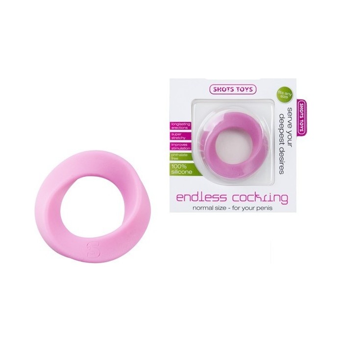 Розовое эрекционное кольцо Endless Cocking Small - Shots Toys