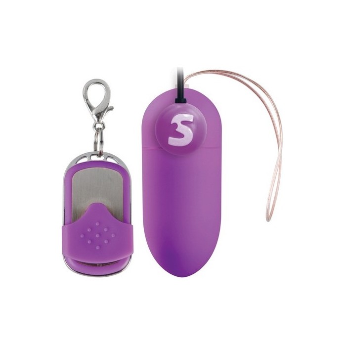 Фиолетовое виброяичко Rechargeable Vibrating egg с пультом ДУ - Shots Toys