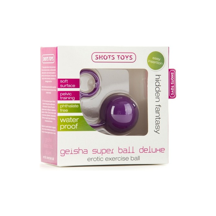 Фиолетовый вагинальный шарик Geisha Super Ball Deluxe - Shots Toys. Фотография 2.