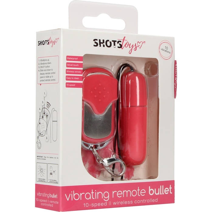 Розовая вибропуля Remote Vibrating Bullet - Shots Toys. Фотография 7.