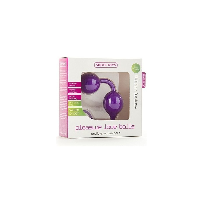 Фиолетовые шарики Pleasure Love Balls для вагинальной стимуляции - Shots Toys. Фотография 2.