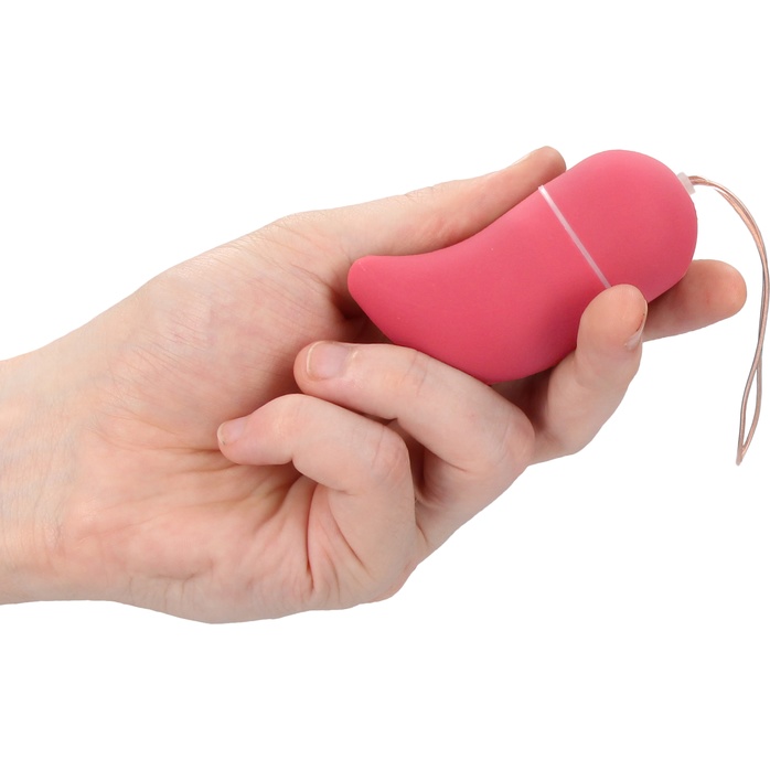 Розовое виброяйцо Vibrating G-spot Egg medium с пультом ДУ - Shots Toys. Фотография 2.