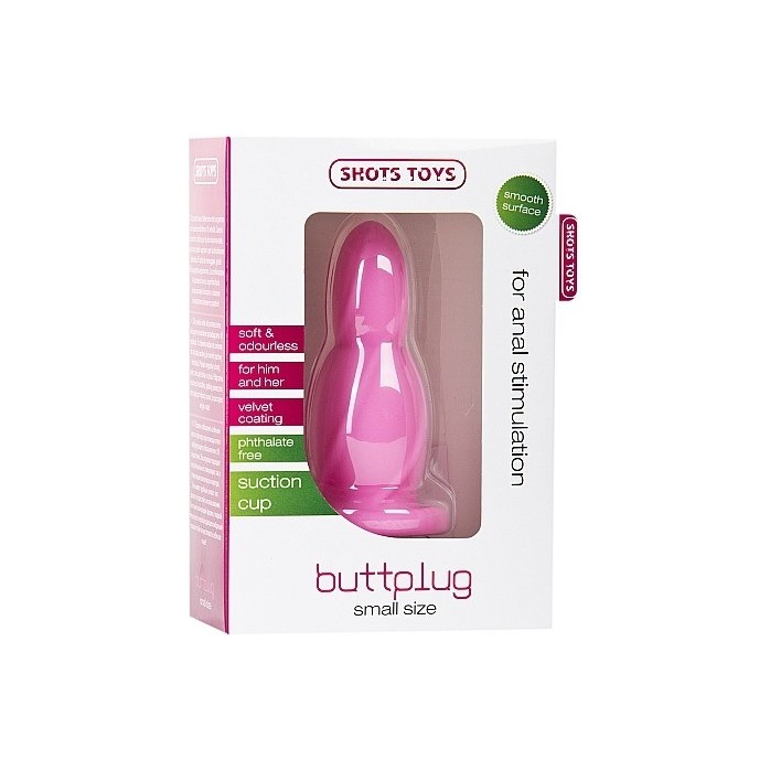 Малая анальная втулка Small Buttplug розового цвета - 9,4 см - Shots Toys. Фотография 2.